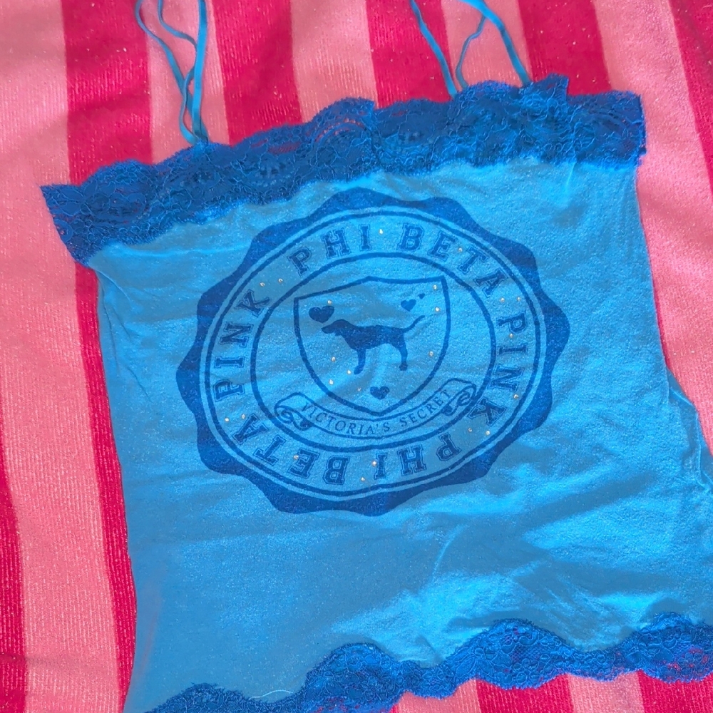 2 VS PINK Vintage "Phi Beta Pink" Tank Lot